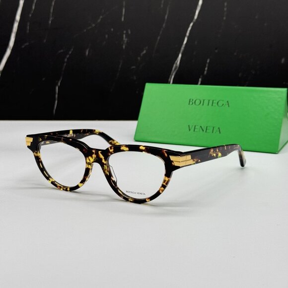 NEW BOTTEGA VENETA BV1106O 002 CAT EYE HAVANA WOMEN EYEGLASSES - Picture 1 of 9